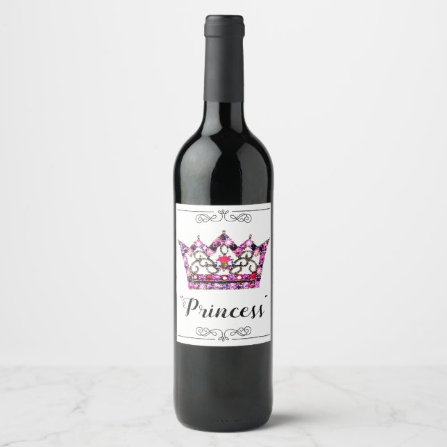 Étiquette Pour Bouteilles De Vin "Princesse" (Devant)