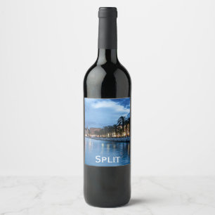 Étiquette Pour Bouteilles De Vin Promenade de Split en Croatie