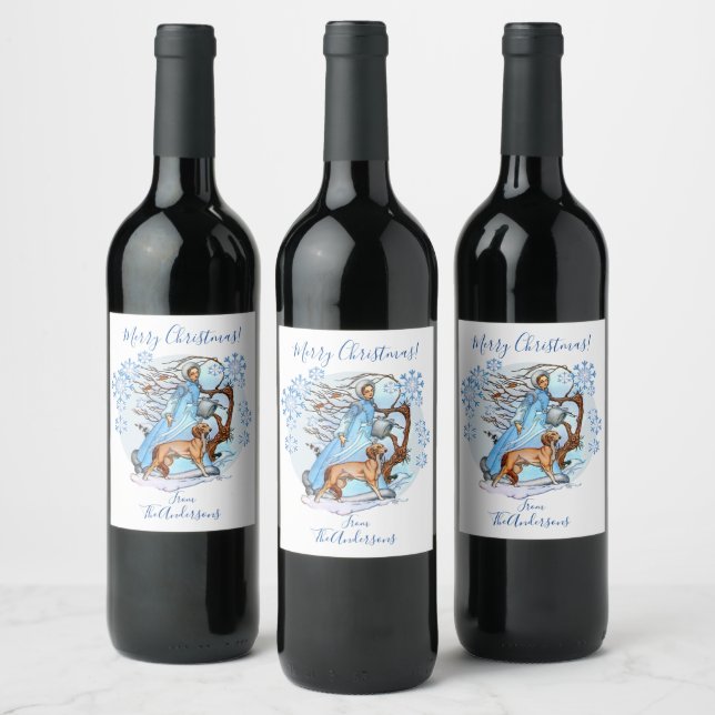 Étiquette Pour Bouteilles De Vin Promenade d'hiver (Bouteilles)