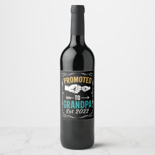 Étiquette Pour Bouteilles De Vin Promu à grand-père