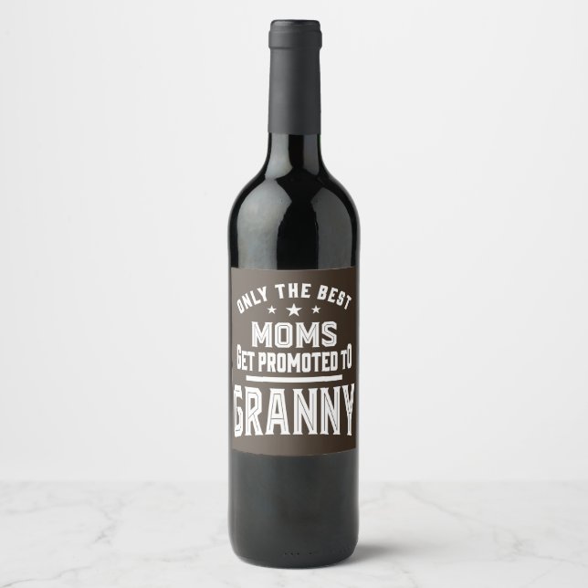 Étiquette Pour Bouteilles De Vin Promu à Granny (Devant)