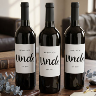 Étiquette Pour Bouteilles De Vin Promu Oncle Année Personnalisée Blanc