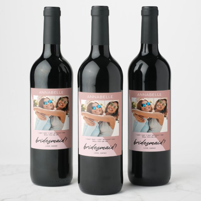 Étiquette Pour Bouteilles De Vin Proposition d'aide-ménagère Rose moderne (Bouteilles)
