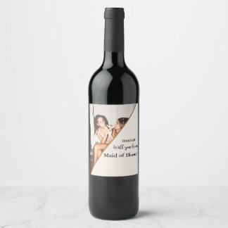 Étiquette Pour Bouteilles De Vin Proposition de la servante d'honneur moderne Serez