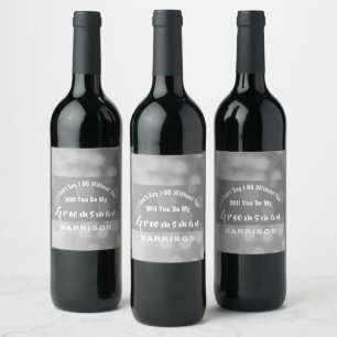 Étiquette Pour Bouteilles De Vin Proposition Groomsman Bubbly Sparkly Personnalisé