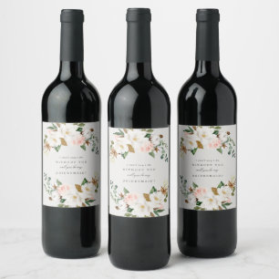 Étiquette Pour Bouteilles De Vin Proposition Magnolia Bridesmaid