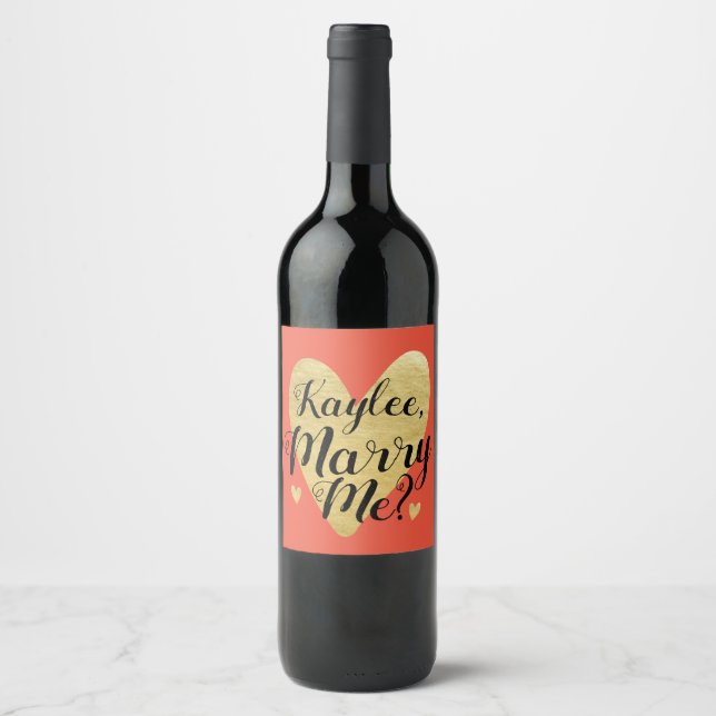 Étiquette Pour Bouteilles De Vin Proposition personnalisée - Me marierez-vous ? (Devant)