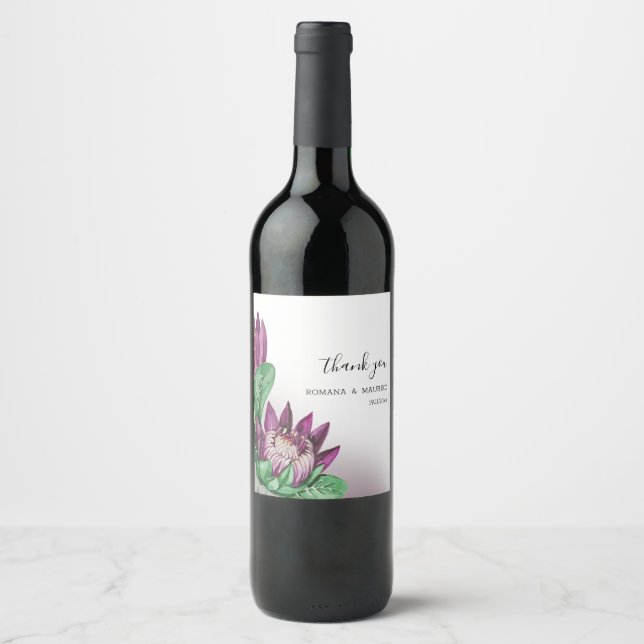 Étiquette Pour Bouteilles De Vin Protea King Protea (Devant)