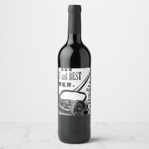 Étiquette Pour Bouteilles De Vin Publicité vintage tondeuse à gazon