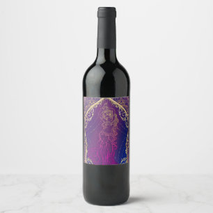 Étiquette Pour Bouteilles De Vin Purple & Gold Marocain Arabian Danse du Ventre Gla