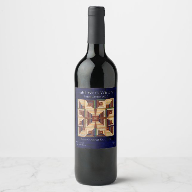 Étiquette Pour Bouteilles De Vin Quilt Cabine du journal (Devant)