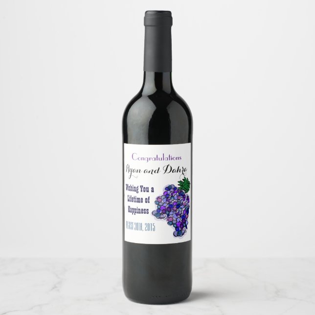 Étiquette Pour Bouteilles De Vin Raisins (Devant)