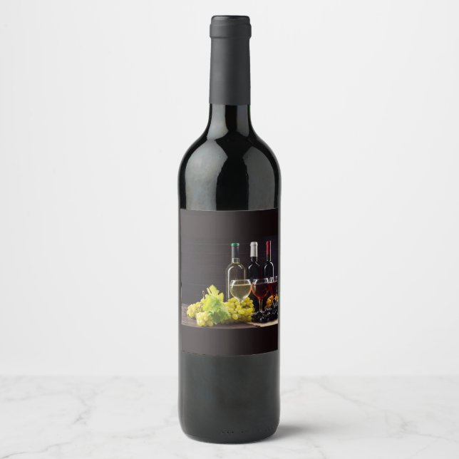 Étiquette Pour Bouteilles De Vin Raisins (Devant)