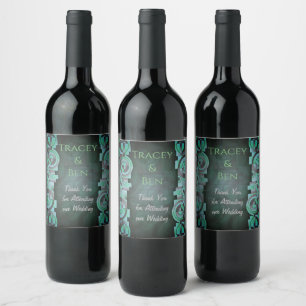 Étiquette Pour Bouteilles De Vin Raisins de vin Fleurs personnalisées Rouge Blanc