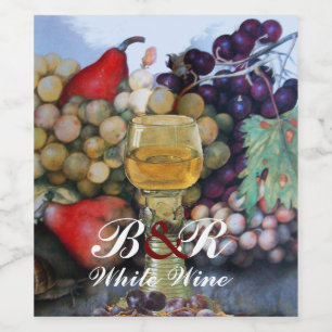Étiquette Pour Bouteilles De Vin RAISINS, POIRES, partie d'échantillon de vin EN