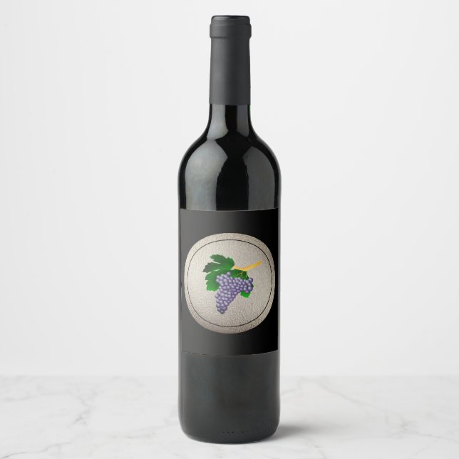 Étiquette Pour Bouteilles De Vin Raisins pourpres (Devant)