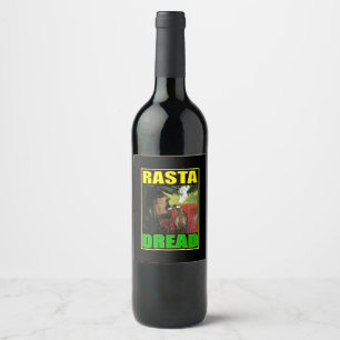 ÉTIQUETTE POUR BOUTEILLES DE VIN RASTA DREAD NOIR