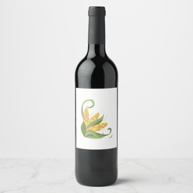 Étiquette Pour Bouteilles De Vin Récolte de maïs (Devant)