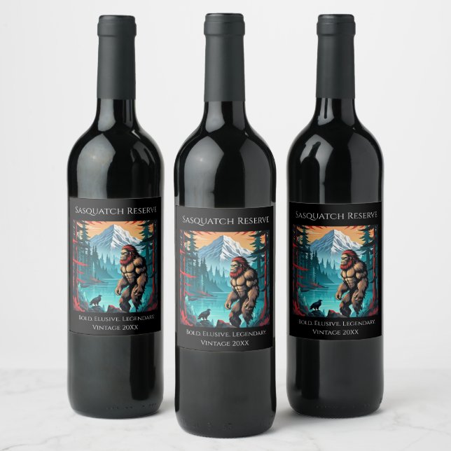 Étiquette Pour Bouteilles De Vin Red Head Sasquatch (Bouteilles)