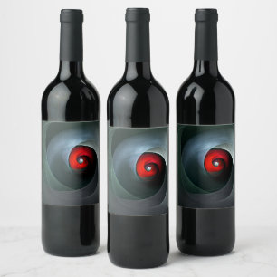 Étiquette Pour Bouteilles De Vin Red Swirl Artistique moderne Art Abstrait Motif #1