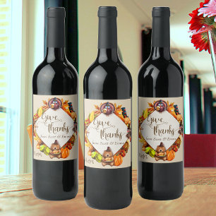 Étiquette Pour Bouteilles De Vin Remerciements Don Thanksgiving