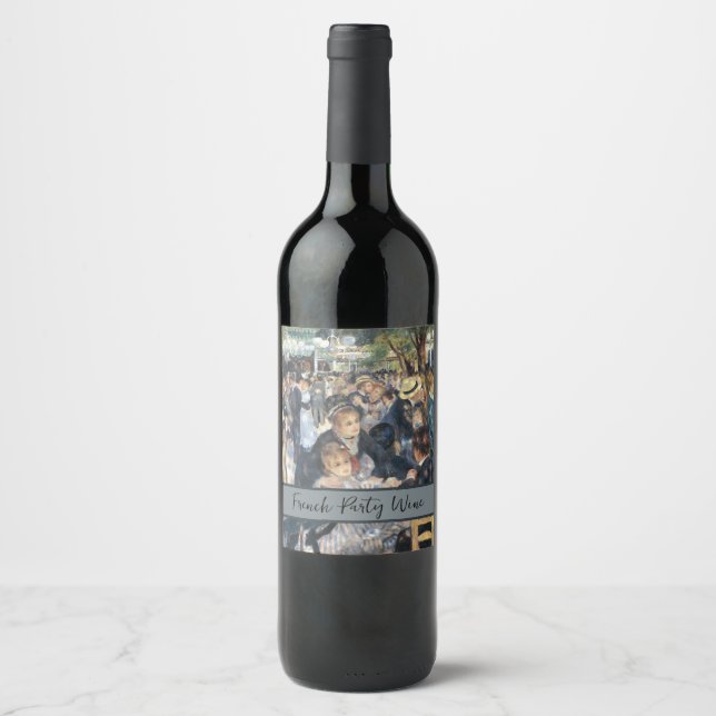 Étiquette Pour Bouteilles De Vin Renoir Moulin Danse Galette Fête (Devant)