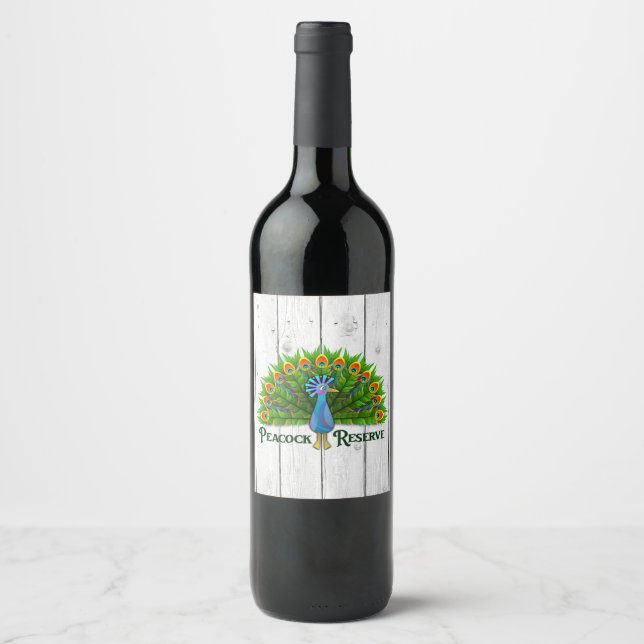 Étiquette Pour Bouteilles De Vin Réserve de Peacock (Devant)