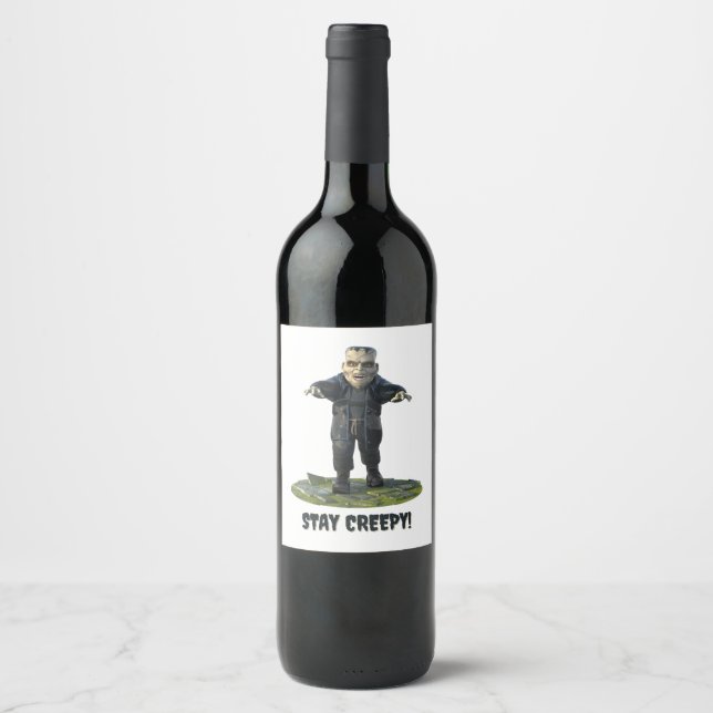 Étiquette Pour Bouteilles De Vin Reste Déplaisant ! Le monstre de Frankenstein (Devant)