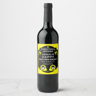 Étiquette Pour Bouteilles De Vin Retraite de l'agent pénitentiaire