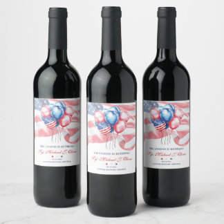 Étiquette Pour Bouteilles De Vin Retraite personnalisée de l'armée américaine