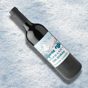 Étiquette Pour Bouteilles De Vin Rétro Après Ski Fête d'anniversaire d'hiver de mon