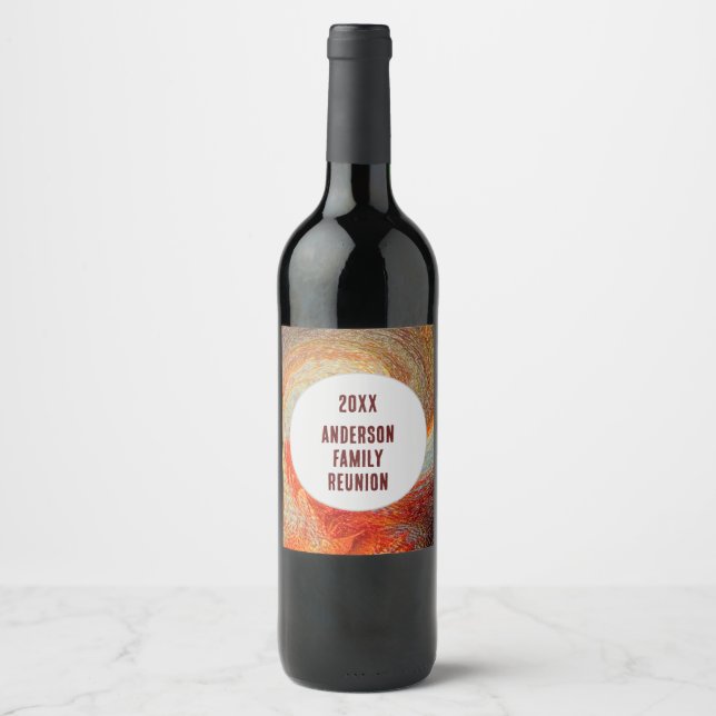 Étiquette Pour Bouteilles De Vin Retrouvailles familiales Super Abstraites (Devant)