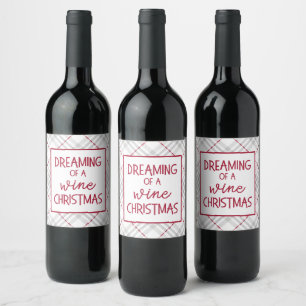 Étiquette Pour Bouteilles De Vin Rêver d'un vin Noël drôle