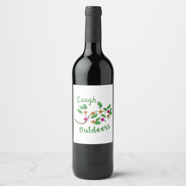 Étiquette Pour Bouteilles De Vin Rire à l'extérieur (Devant)