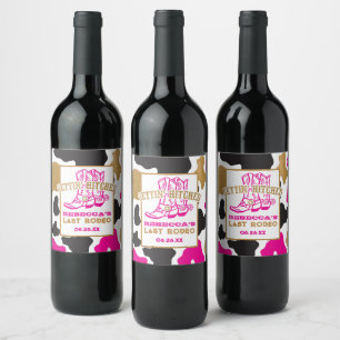Étiquette Pour Bouteilles De Vin Rodéo Dernier Rodéo Rose Bachelorette Party