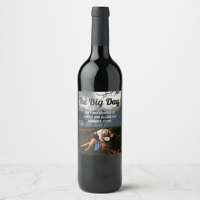 Étiquette Pour Bouteilles De Vin Romance Novel Style Mariage (Devant)