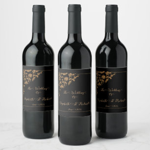 Étiquette Pour Bouteilles De Vin Romantique, Vintage, Mariage antique