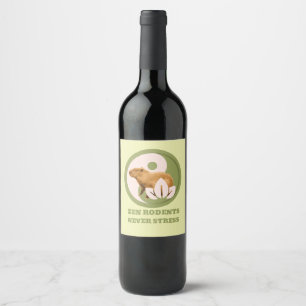 Étiquette Pour Bouteilles De Vin Rongeurs Zen N'Ont Jamais De Stress Humour Capybar
