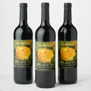 Étiquette Pour Bouteilles De Vin Rose jaune