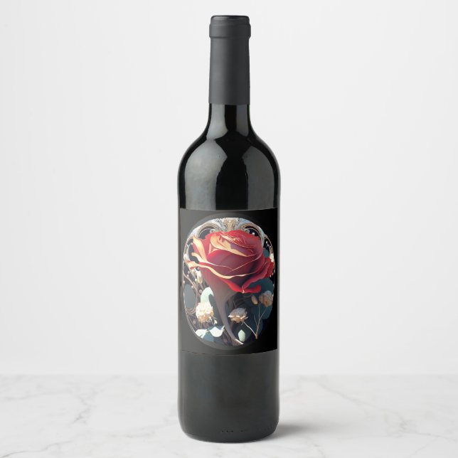 Étiquette Pour Bouteilles De Vin ROSE n° 1 (Devant)
