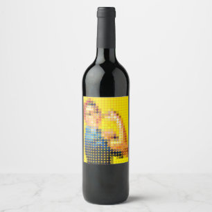 Étiquette Pour Bouteilles De Vin Rosie le Riveter "Nous pouvons le faire" pixeldot