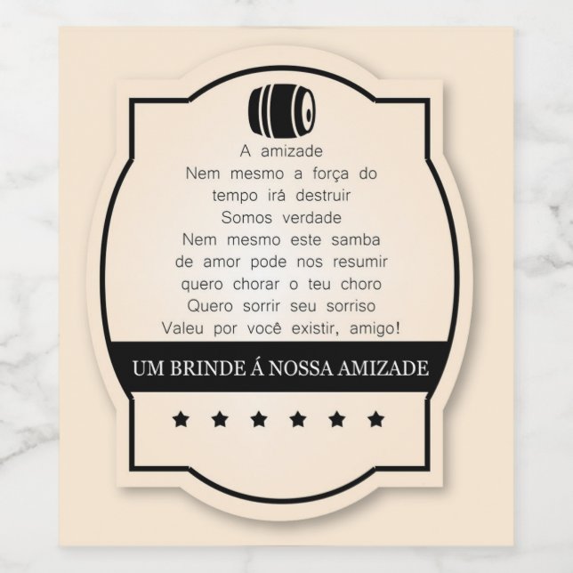 Étiquette Pour Bouteilles De Vin Rótulo de Vinho Personalizado (Étiquettes simples)