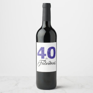 Étiquette Pour Bouteilles De Vin Royal Blue 40 et Fabulous 40th Birthday Party