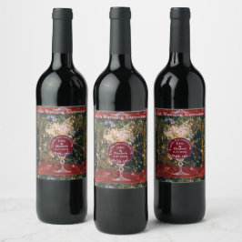 Étiquette Pour Bouteilles De Vin Ruby Red 40e anniversaire du Mariage