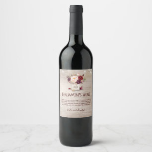 Étiquette Pour Bouteilles De Vin Russe Bourgogne Floral Mason Jar