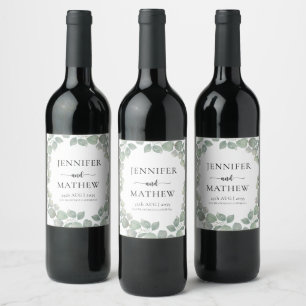 Étiquette Pour Bouteilles De Vin Russe Eucalyptus Sage Mariage vert