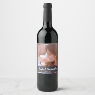 Étiquette Pour Bouteilles De Vin Russe Mariage Chalkboard Etching Script Photo