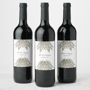 Étiquette Pour Bouteilles De Vin Russe Mariage feuille Eucalyptus