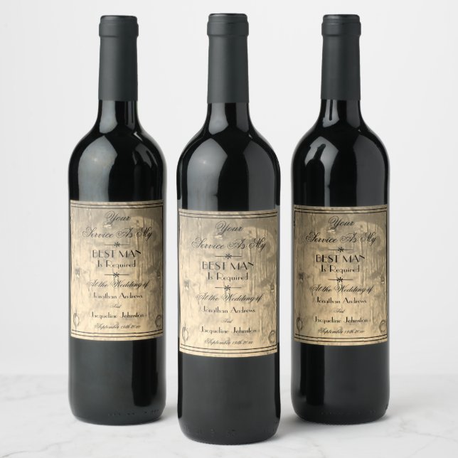 Étiquette Pour Bouteilles De Vin Russe Mariage Serez-vous ma meilleure proposition  (Bouteilles)