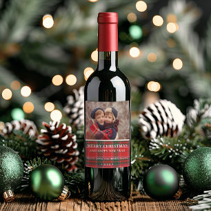 Étiquette Pour Bouteilles De Vin Russe Noël Plaid Red Green Photo